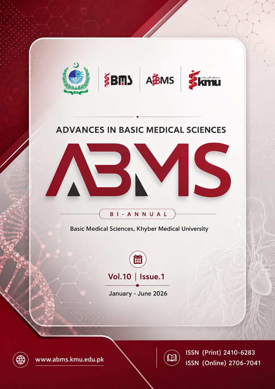 					View Vol. 10 No. 1 (2026): (Jan- June) Advances in Basic Medical Sciences
				